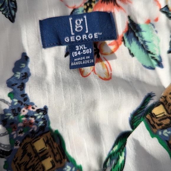 New With Tags George White & Green Hawaiian Aloha Short Sleeve Button Up Shirt - Picture 6 of 6